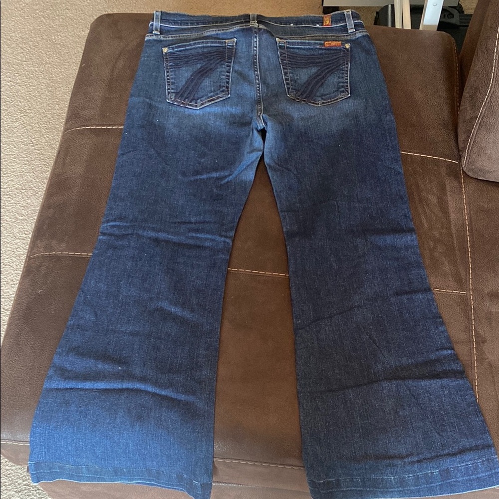 7 For All Mankind Blue Flare Wide Leg Jeans 31in inseam